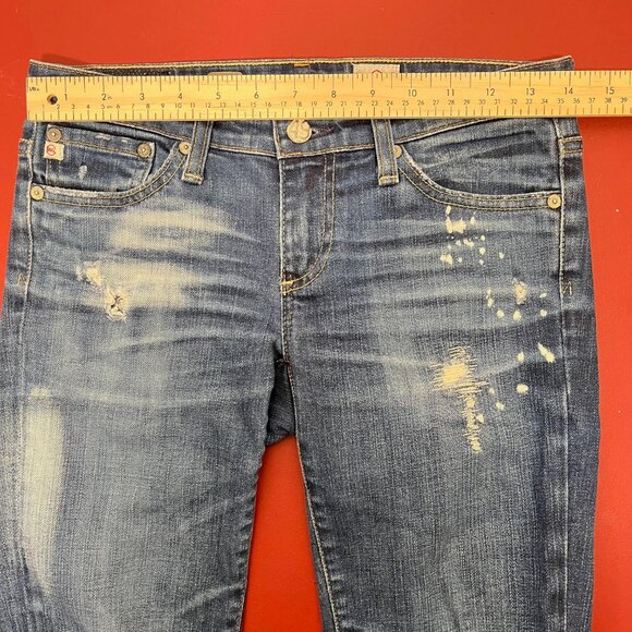 AG Adriano Goldschmied Cigarette Jeans Distressed Low Rise Straight Leg - Picture 6 of 9
